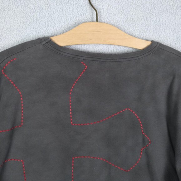 Dragonfly Jesus Graphic Long-Sleeve Tee Distressed Edges XL Cotton Mens Y2K - Picture 6 of 16